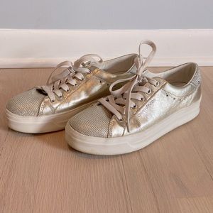 Crime London Silver Sparkle Sneaker Size 37